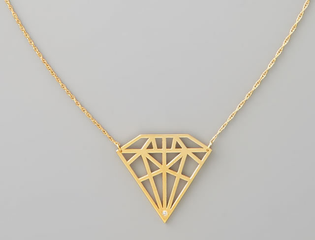 Jennifer Zeuner Diamond-Cutout Pendant Necklace