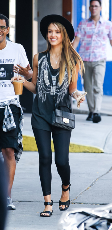 Jessica Alba carries a studded Jimmy Choo bag in NYC (2)