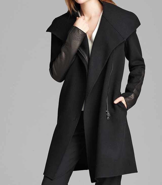 Vince Asymmetric Mock Neck Coat