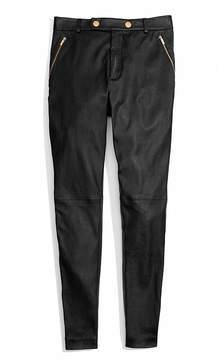 Coach Leather High Waisted Trousers
