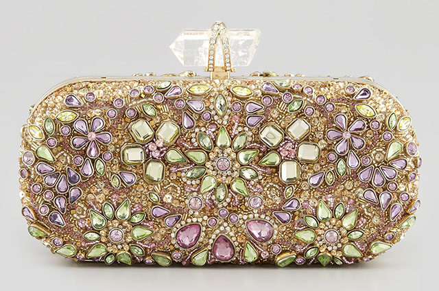 Marchesa Lily Crystal Embroidered Box Clutch