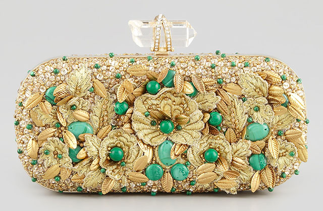 Marchesa Lily Floral Embroidered Box Clutch
