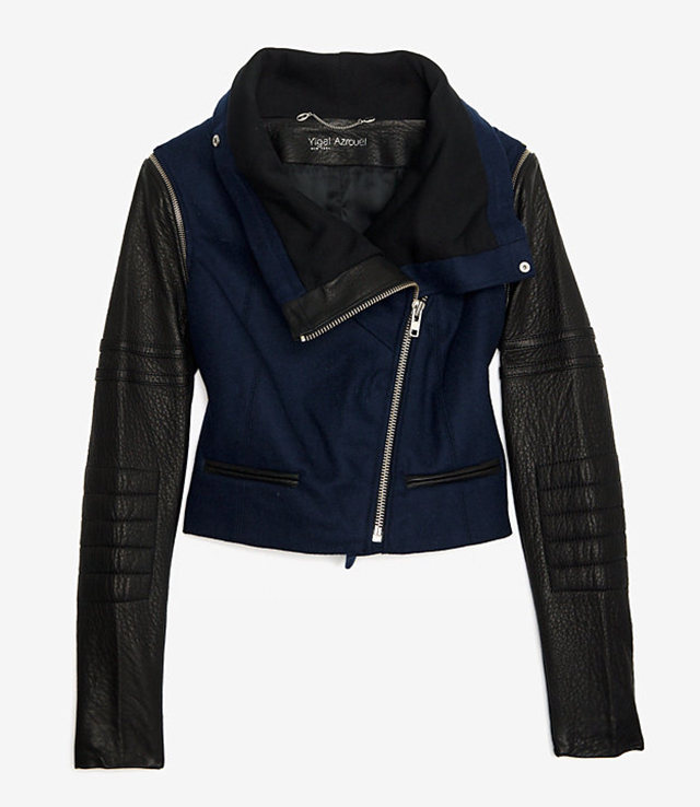 Yigal Azrouel Leather Wool Motorcycle Jacket