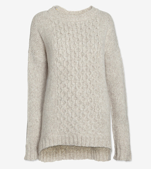Christopher Fischer Curved Hem Cable Knit Sweater