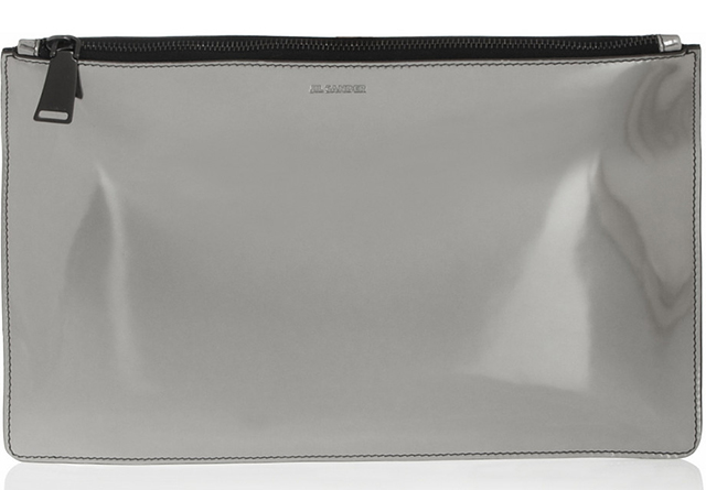 Jil Sander Metallic Leather Clutch