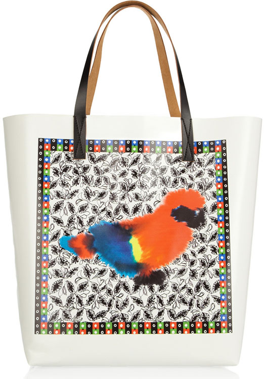 Marni Printed Vinyl and Leather Tote