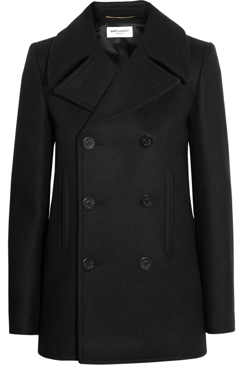 Saint Laurent Wool Felt Pea Coat