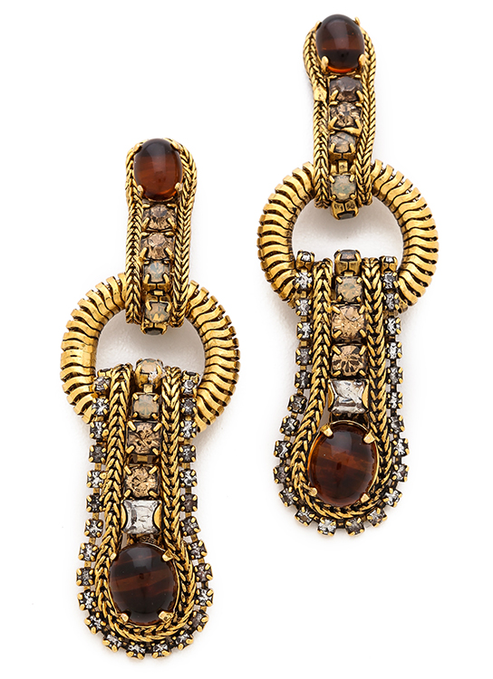 AERIN Erickson Beamon Gem Leaf Earrings