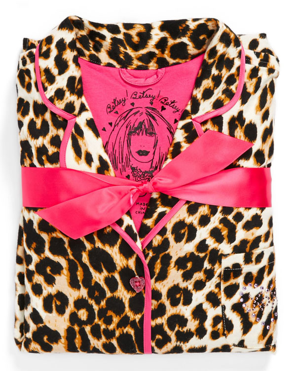 Betsey Johnson Leopard Flannel Pajamas