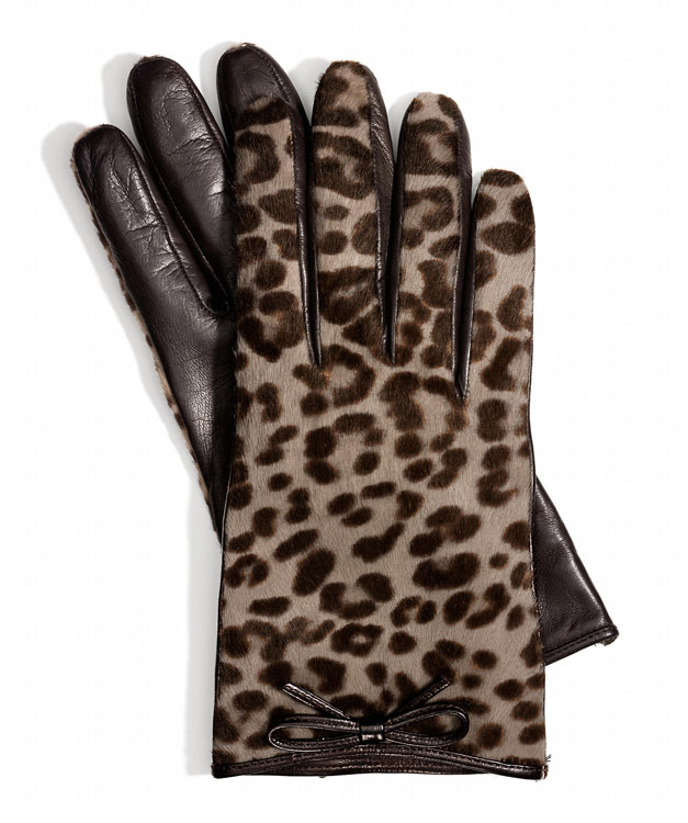 Coach Ocelot Haircalf Bow Glove