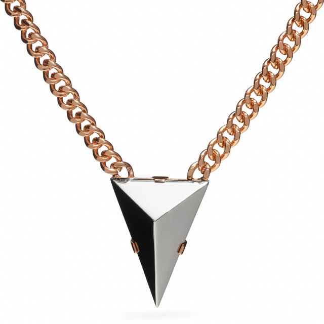 Coach Short Pyramid Spike Necklace