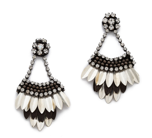 Deepa Gurnani Crystal Petal Earrings