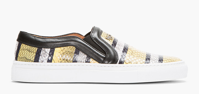 Givenchy Striped Snakeskin Slip-On Sneakers