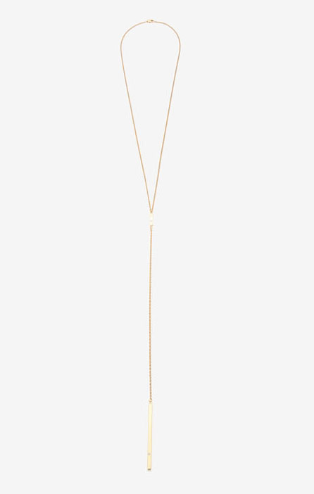 Jennifer Zeuner Hanging Bar Necklace with Diamonds