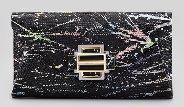 Kara Ross Electra Splatter Lizard Clutch