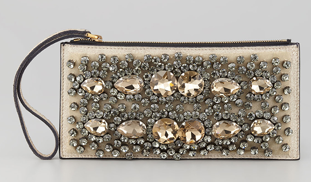 Marni Crystal Embroidered Wristlet Pochette