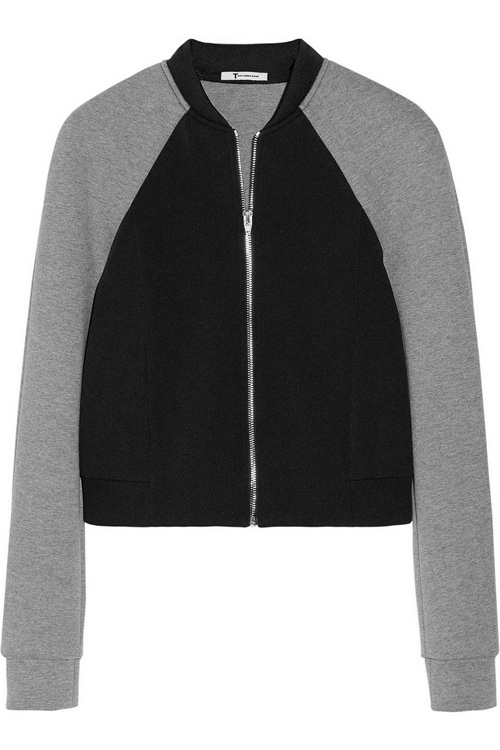 T Alexander Wang Neoprene and Jersey Bomber Jacket