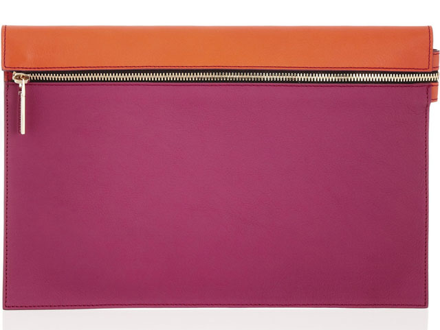 Victoria Beckham Two-Tone Leather Clutch