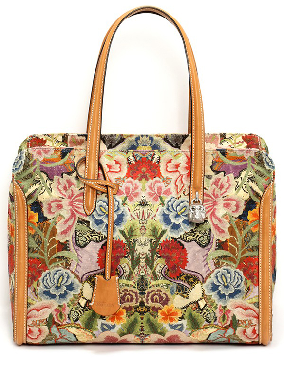 Alexander McQueen Padlock Floral Duffel