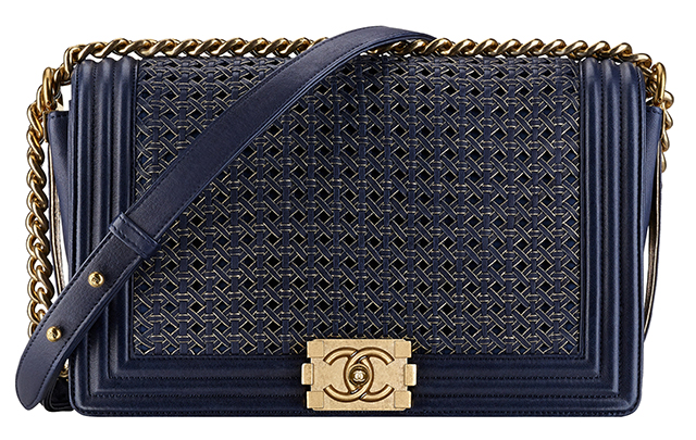 Chanel Boy Braided Flap Bag Navy