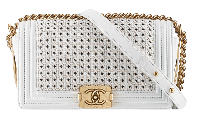 Chanel Boy Braided Flap Bag White