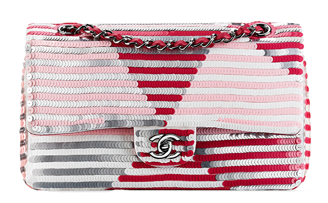 Chanel Striped Sequin Flap Bag