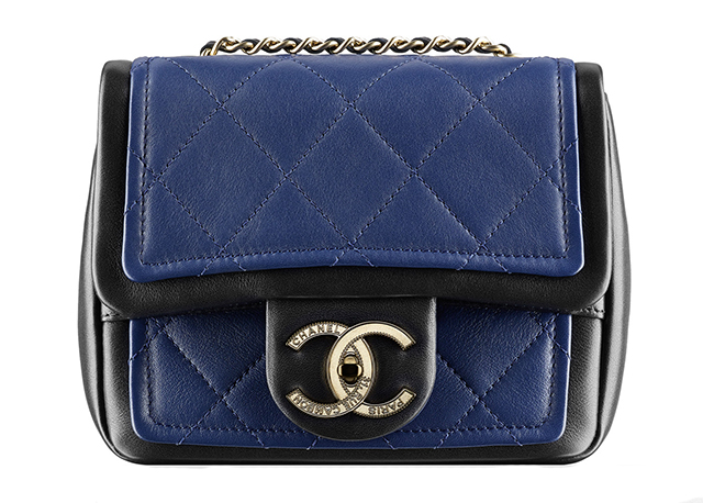 Chanel Two Tone Small Flap Bag Blue