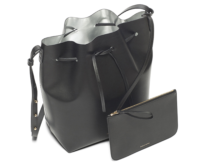 Mansur Gavriel Bucket Bag Black Silver Interior