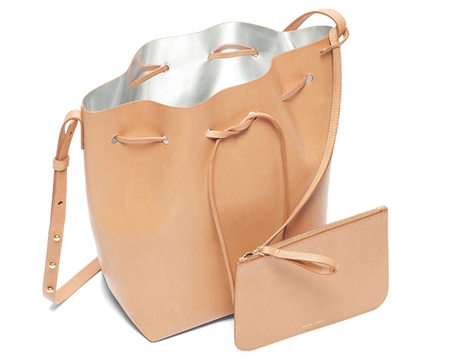 Mansur Gavriel Bucket Bag Cammello Silver Interior