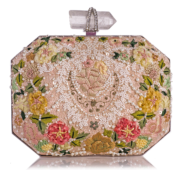 Marchesa Iris Floral Embroidered Clutch