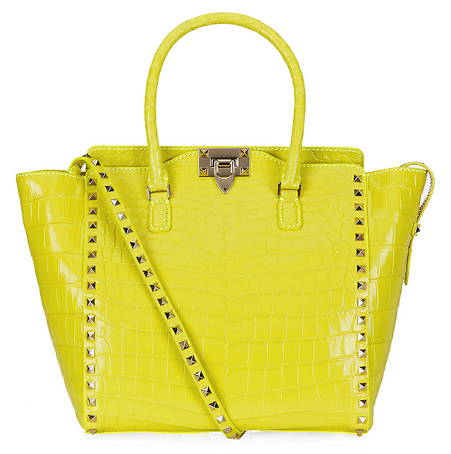 Valentino Rockstud Crocodile Shopper