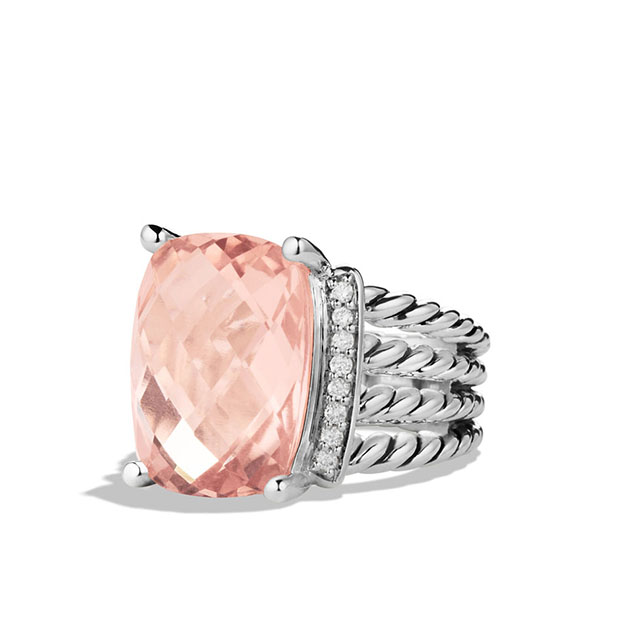 David Yurman Wheaton Ring with Morganite and Diamonds