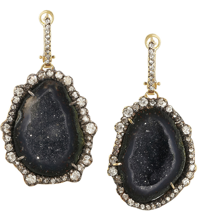 Kimberly McDonald Geode and Diamond Earrings