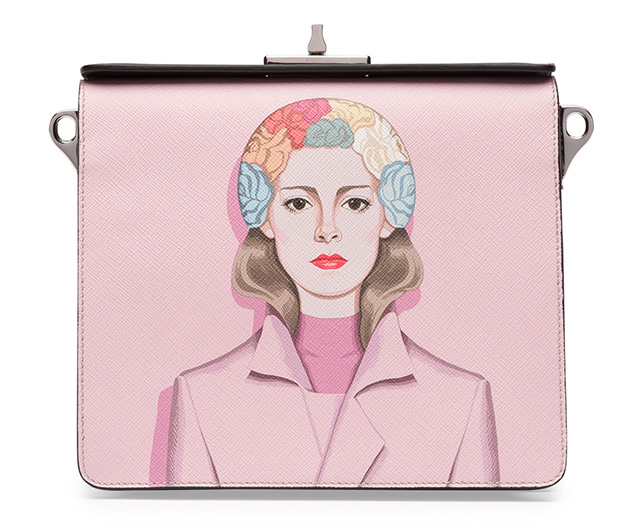 Prada Saffiano Print Shoulder Bag Pink