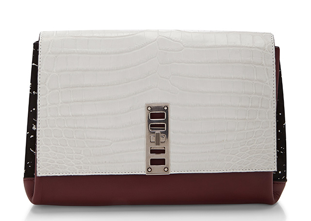 Proenza Schouler PS Elliot Clutch White Croc