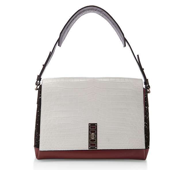 Proenza Schouler PS Elliott Shouler Bag White Croc