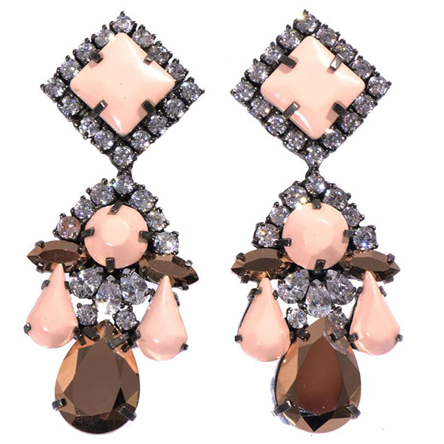 SHOUROUK Square crystal-embellished earrings