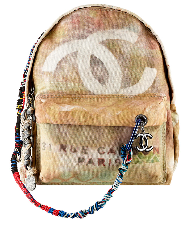 Chanel Graffiti Backpack - Tan