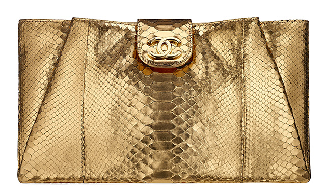 Chanel Metallic Python Clutch