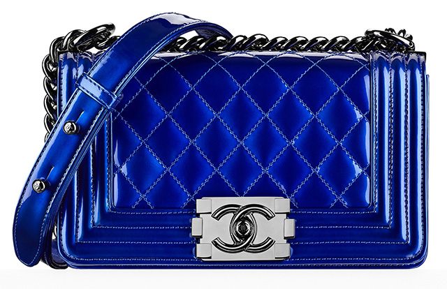 Chanel Small Patent Boy Bag Blue