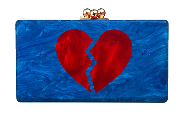 Edie Parker Broken Heart Jean Clutch