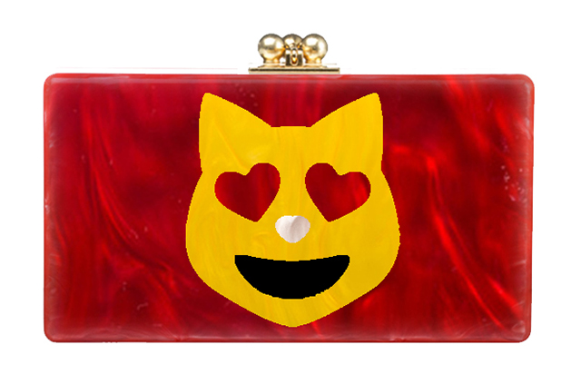 Edie Parker Love Cat Jean Clutch