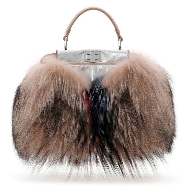 Fendi Peekaboo Mini Fur Satchel