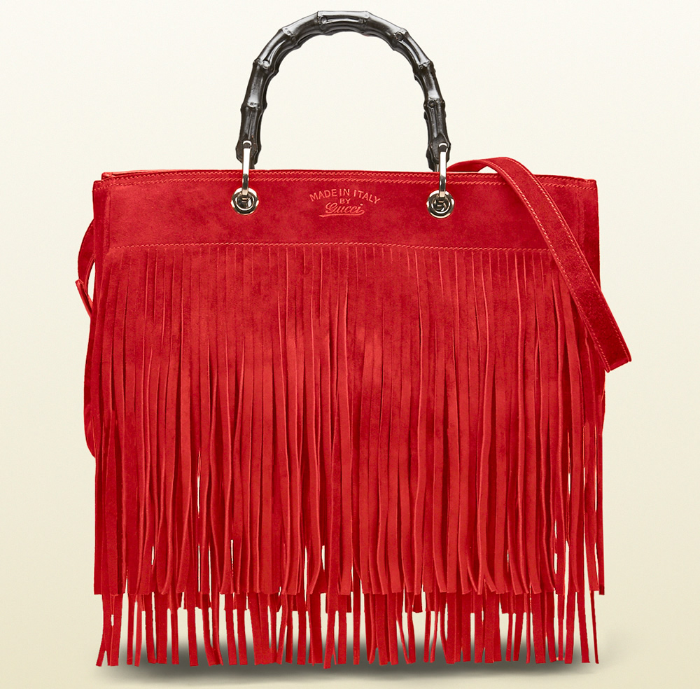 Gucci Bamboo Fringe Shopper Tote