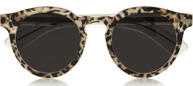 Illesteva Leonard 2 Leopard-print Round-Frame Sunglasses