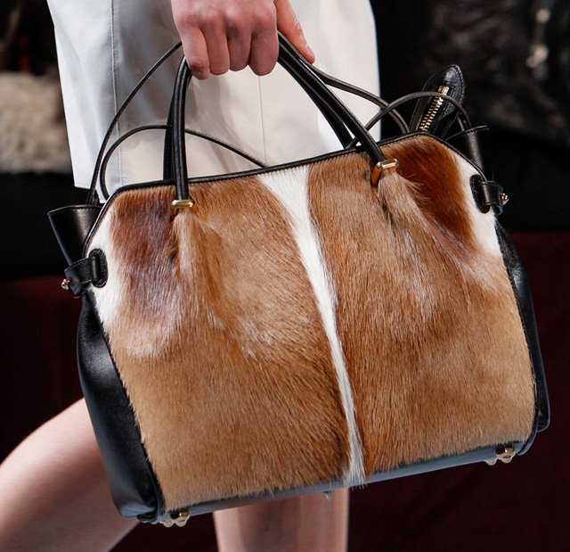 Nina Ricci Marche Calf Hair Tote Fall 2014