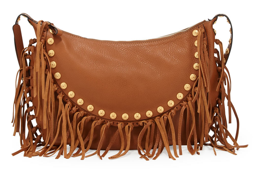 Valentino C-Rockee Studded Fringe Hobo Bag