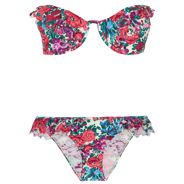 ZIMMERMANN Verano floral-print bandeau bikini