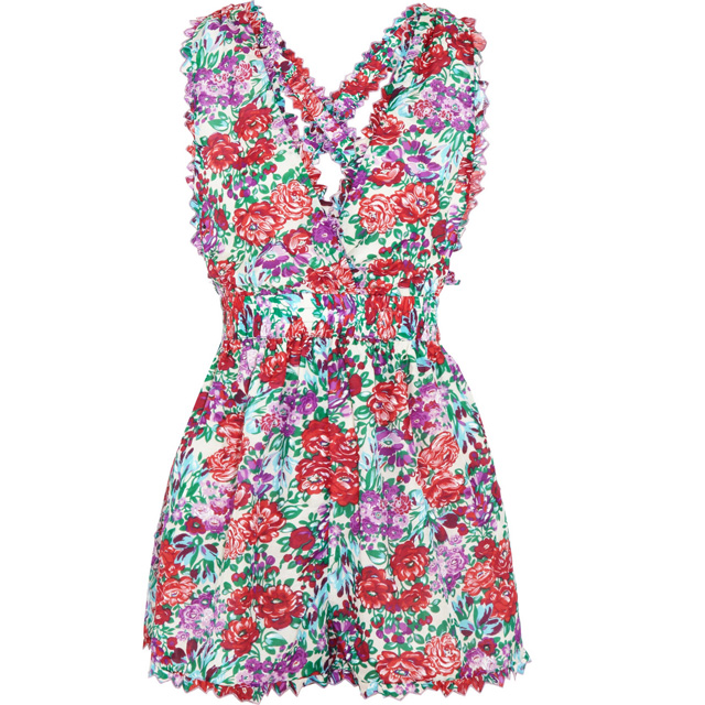 ZIMMERMANN Verano floral-print cotton-blend voile playsuit