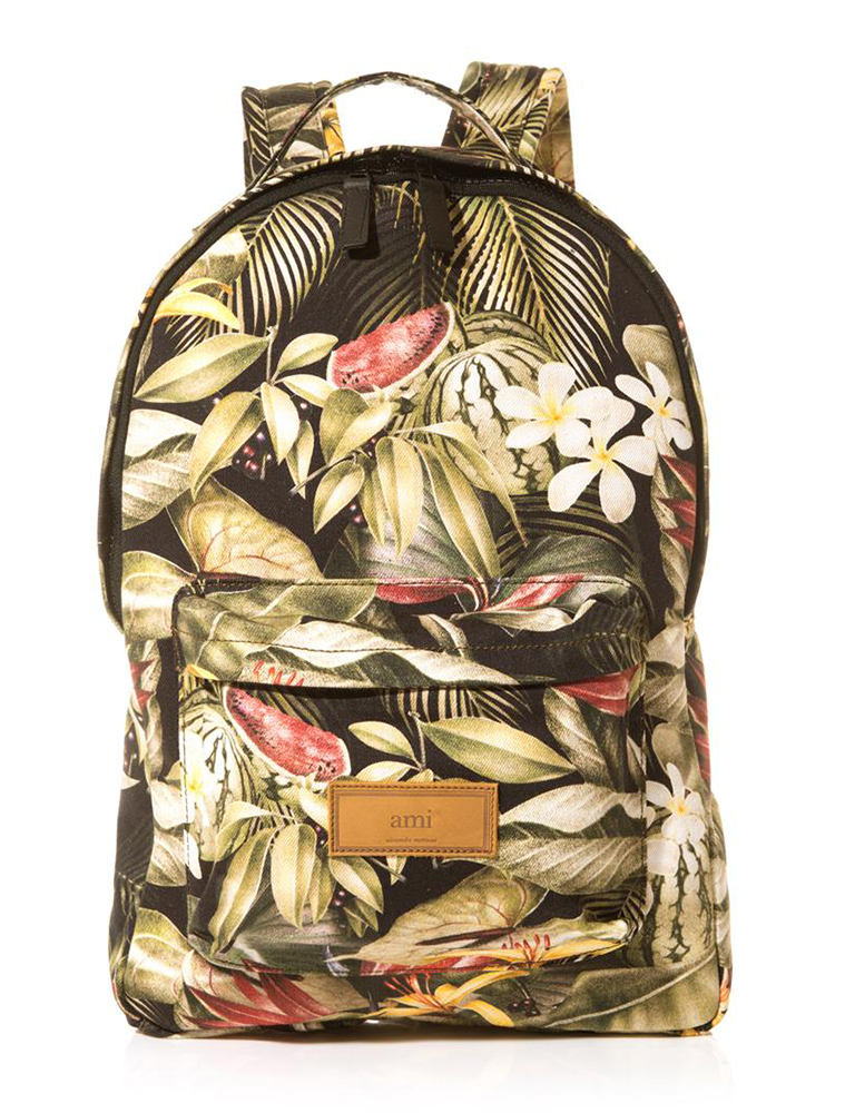 AMI Floral Print Canvas Backpack